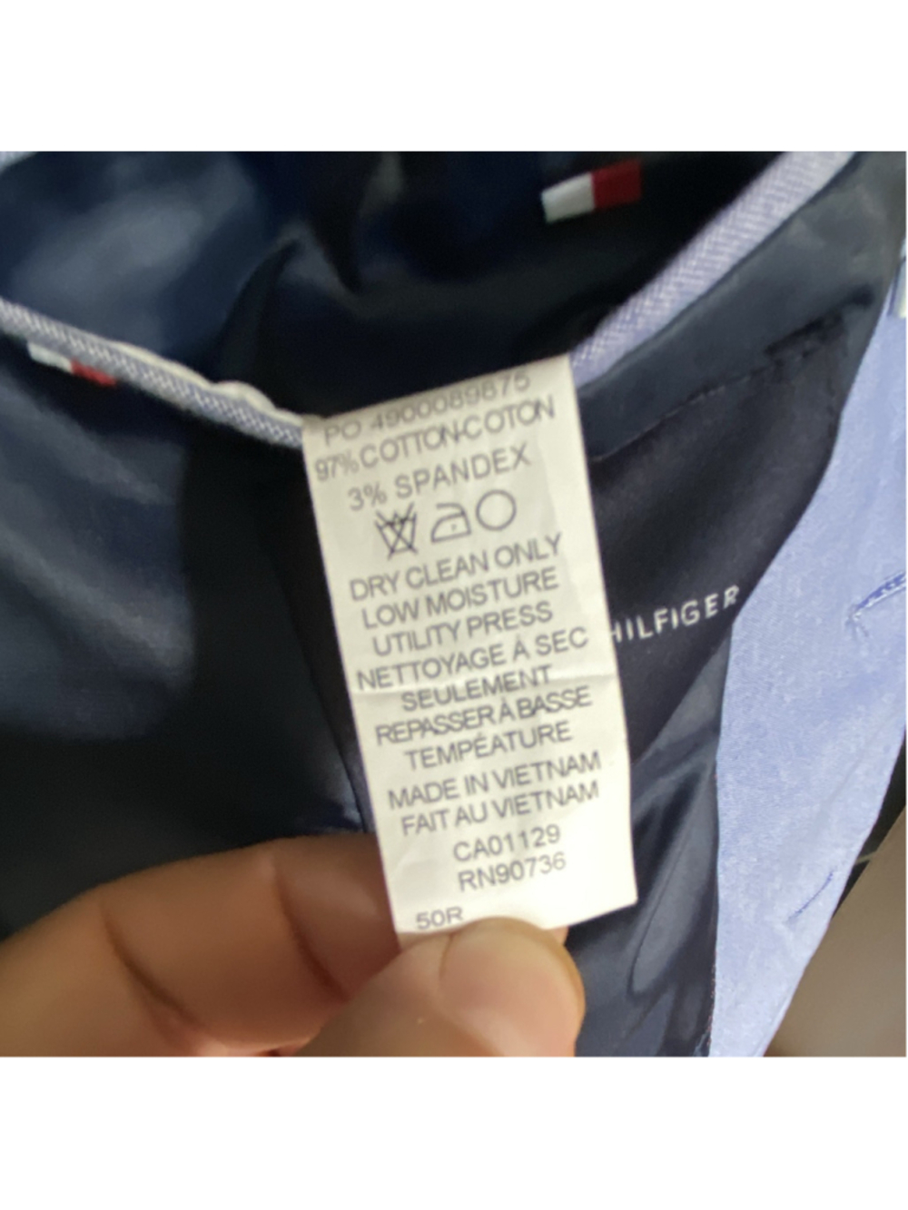 Tommy Hilfiger Men’s Blue Single-Breasted 2-Button Blazer Sport Coat 50R - Picture 7 of 7